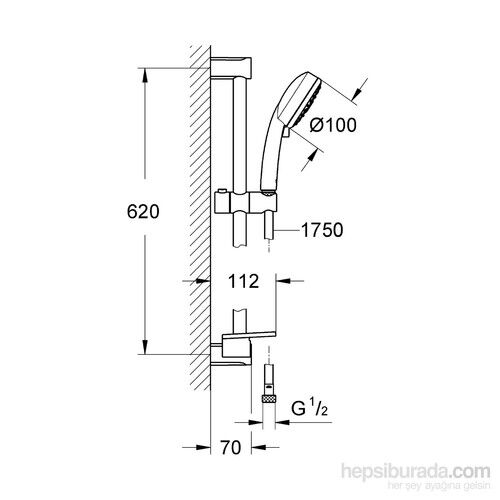 Grohe New Tempesta Cosmopolitan 100 Sürgülü Duş Seti 4 Akışlı 27577001