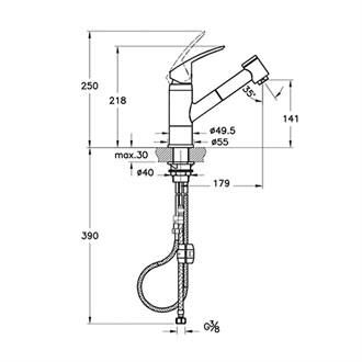 Artema Harmony Xl Pull-Out A42147 Eviye Bataryası El Duşlu Krom
