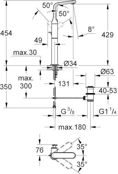 Grohe Veris Tek Kumandalı 1/2″ XL-Boyut Lavabo Bataryası 32191000