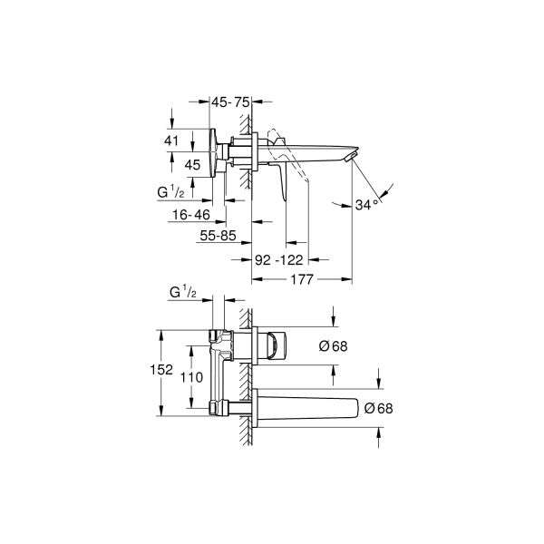 Grohe Bauedge İki Delikli Lavabo Bataryası 20474001