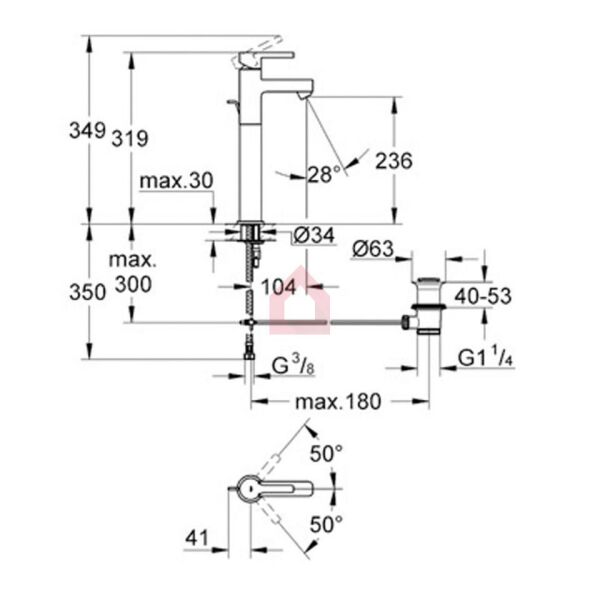 Grohe Lineare Sifon Kumandalı Yüksek Lavabo Bataryası 32250000