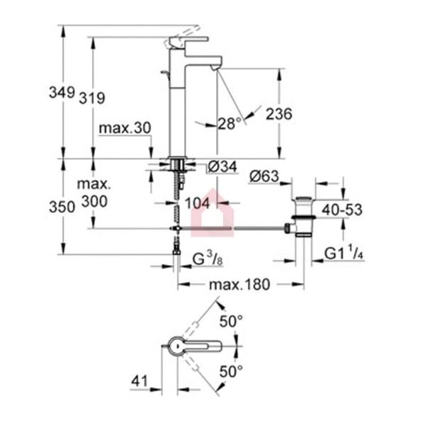 Grohe Lineare Sifon Kumandalı Yüksek Lavabo Bataryası 32250000