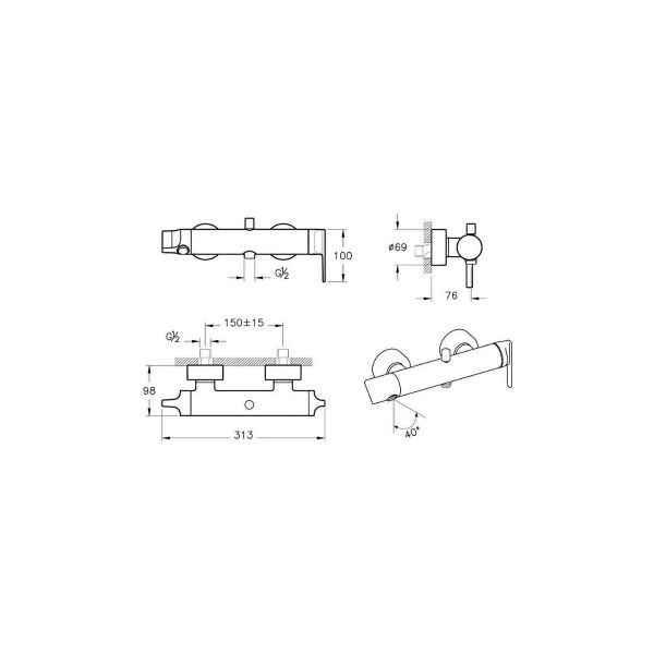 VitrA Suit Banyo Bataryası Krom A42818