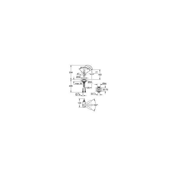 Grohe Atrio Tek Kumandalı Lavabo Bataryası M-Boyut 32043AL3