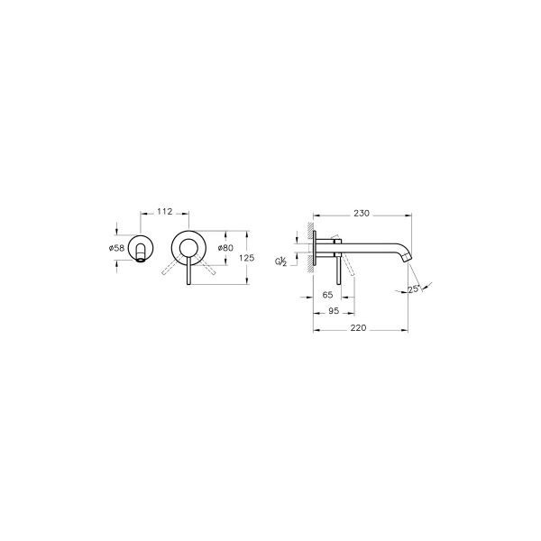 Artema Minimax Round Ankastre Lavabo Bataryası Krom (Uzun) A43549