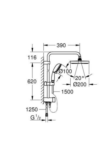 Grohe Duş Seti (Duş Rustik Kolonu + Termostatik Batarya) - 34576000set2