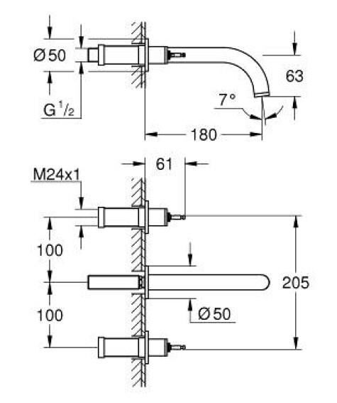Grohe Atrio Private Collection 3 Delikli Lavabo Bataryası M-Boyut - 20587000
