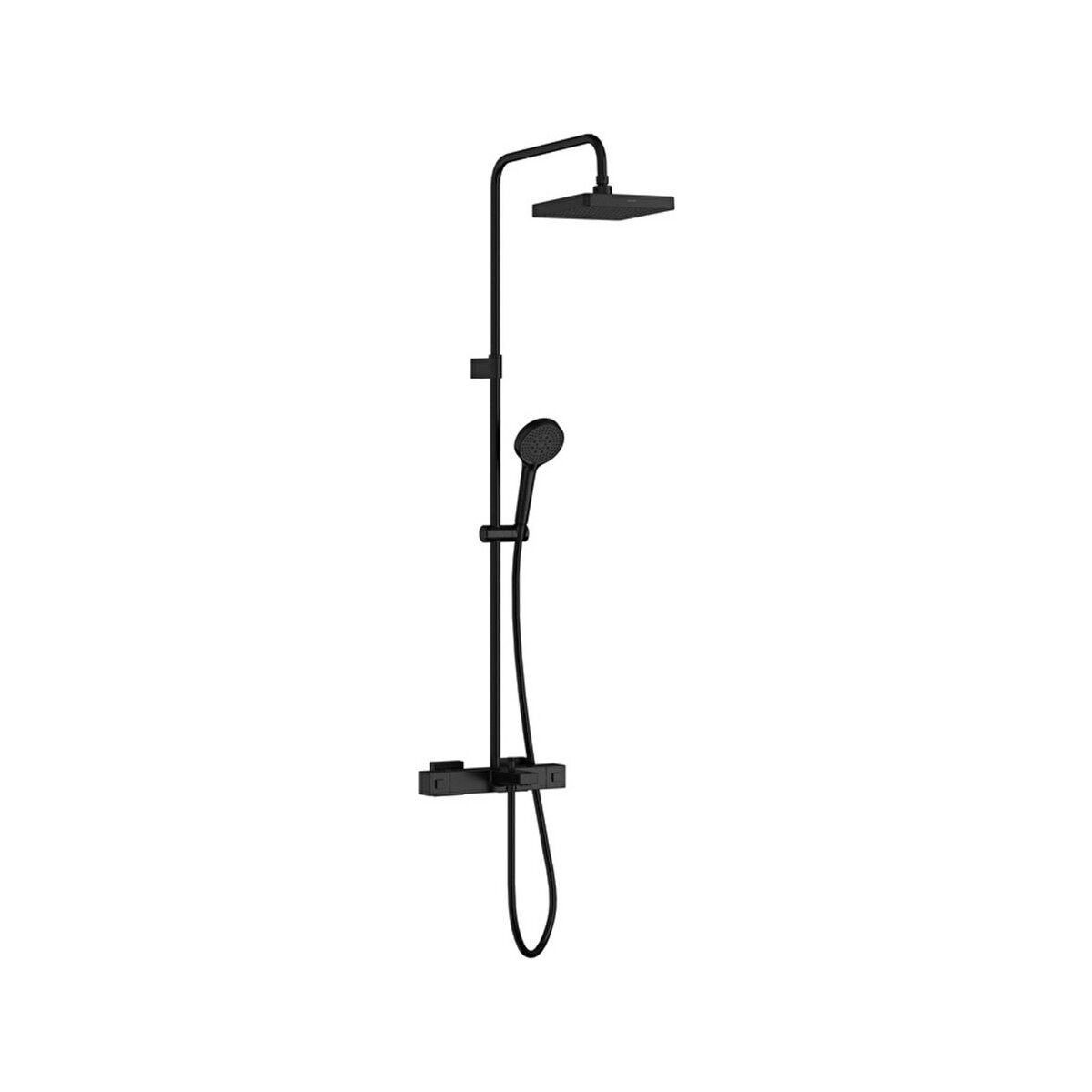 Artema Base Square Termostatik Banyo Bataryalı Duş Sistemi Mat Siyah A4730436