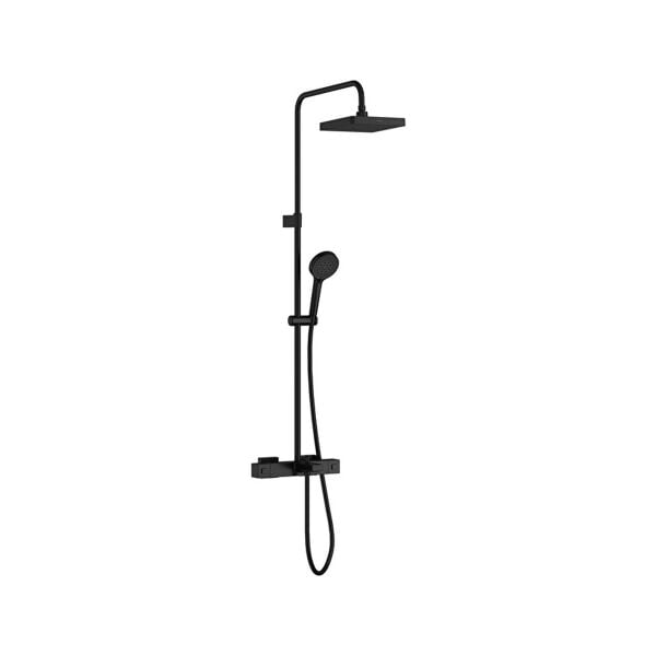 Artema Base Square Termostatik Banyo Bataryalı Duş Sistemi Mat Siyah A4730436