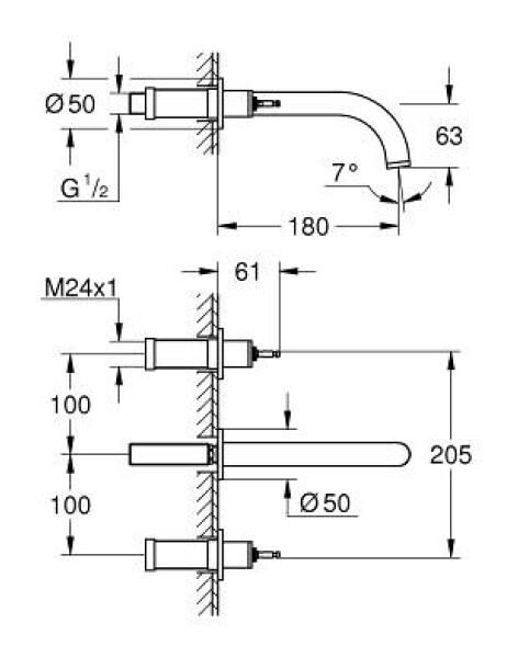 Grohe Atrio Private Collection 3 Delikli Lavabo Bataryası M-Boyut - 20587AL0