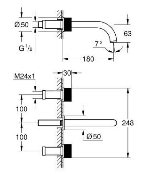 Grohe Atrio Private Collection 3 Delikli Lavabo Bataryası M-Boyut - 20589000