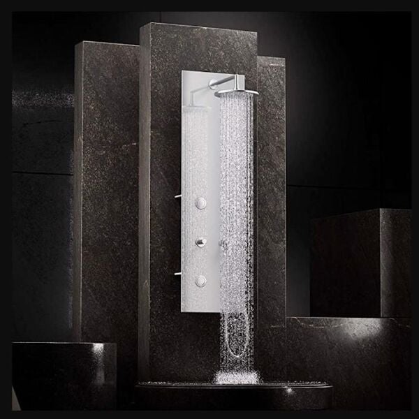 VitrA Origin A45804 Masajlı Duş Sistemi Beyaz Cam Krom