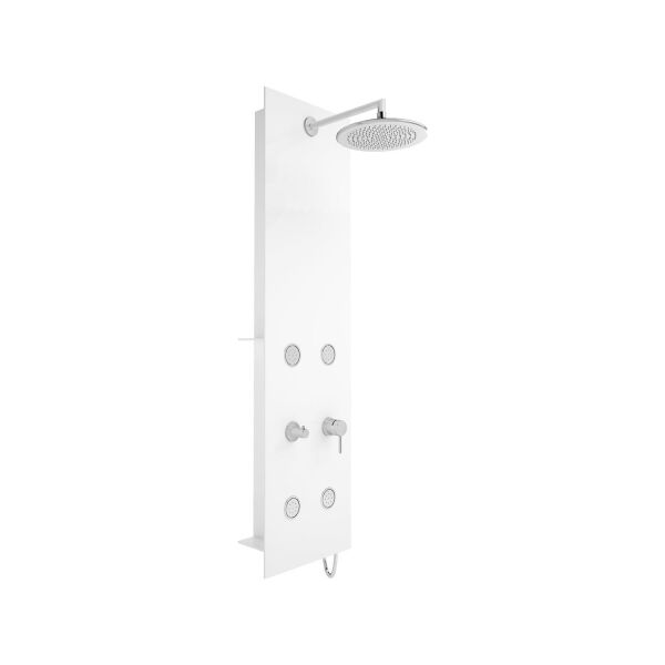 VitrA Origin A45804 Masajlı Duş Sistemi Beyaz Cam Krom