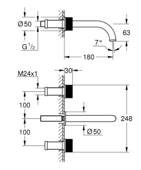 Grohe Atrio Private Collection 3 Delikli Lavabo Bataryası M-Boyut - 20589AL0