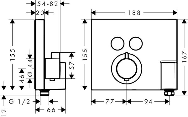 Hansgrohe Ecostat Termostat Ankastre 2 Çıkışlı - 15765000