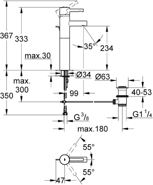 GROHE ESSENCE YÜKSEK LAVABO BATARYASI - 32247000