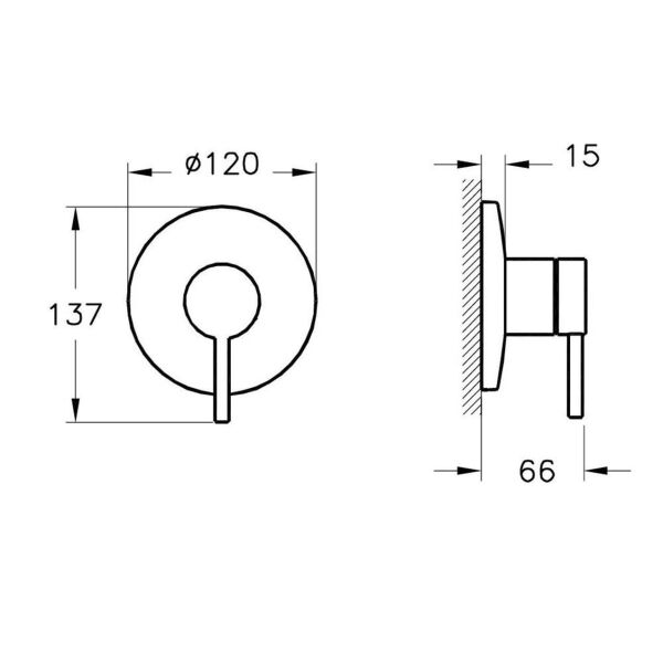 VitrA Origin A42621 Ankastre Duş Bataryası Sıva Üstü Krom