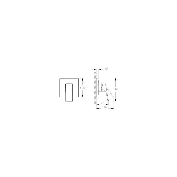 Artema Minimax Square Ankastre Mekanik Duş Bataryası Minibox Mat Siyah A4373336