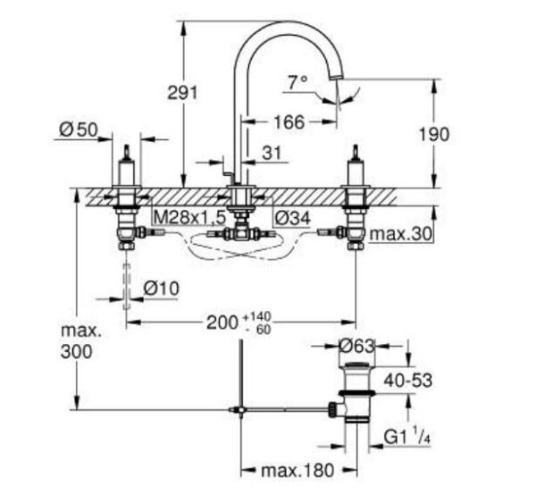 Grohe Atrio Private Collection 3 Delikli Lavabo Bataryası , 1/2'' L-Boyut - 20593000