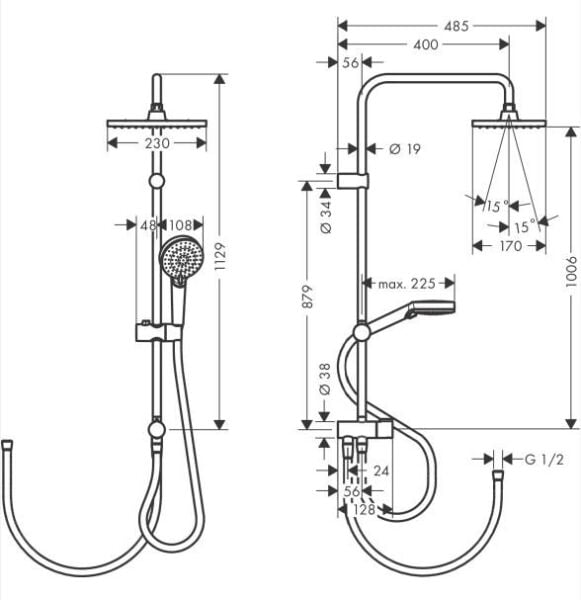 Hansgrohe Vernis Shape Duş Kolonu 230 1jet Reno - 26282670
