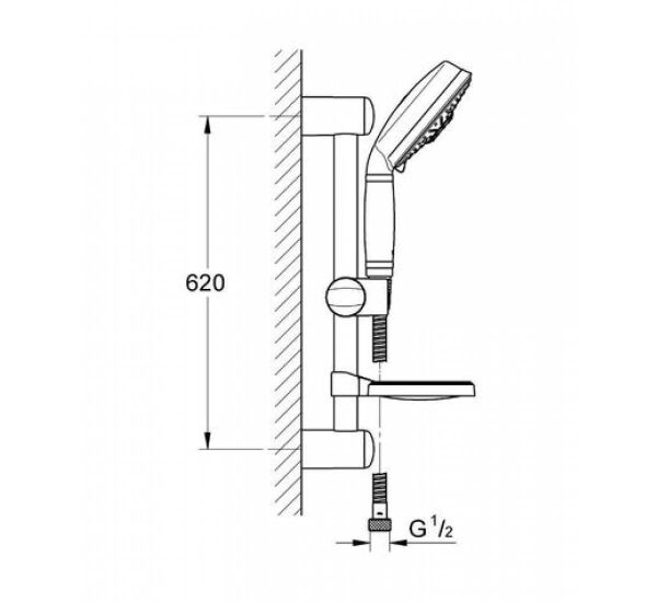 Grohe Rainshower® Rustic 130 Sürgülü Duş Seti 3 Akışlı