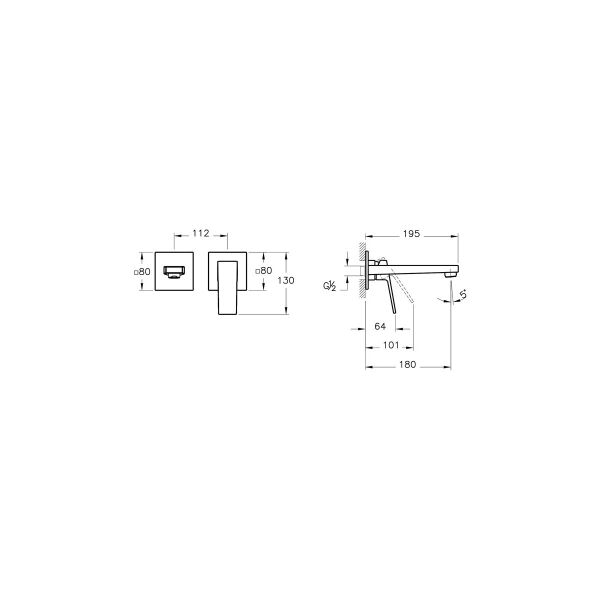 Artema Minimax Square Ankastre Lavabo Bataryası Kısa Mat Siyah A4359236