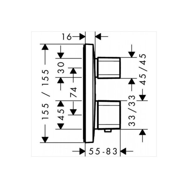 Hansgrohe Ecostat E Termostatik Banyo Bataryası - Ankastre - 15708000