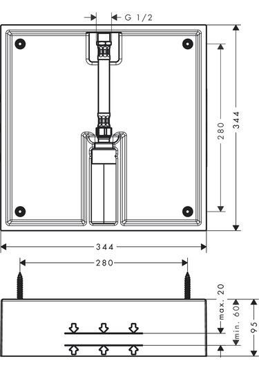 Hansgrohe RD E 400 1jet Tepe Duşu için İçSet - 26254180