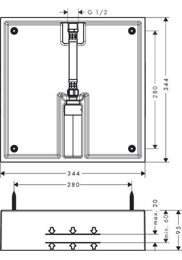 Hansgrohe RD E 400 1jet Tepe Duşu için İçSet - 26254180