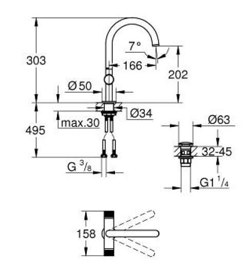 Grohe Atrio Private Collection Tek Delikli Lavabo Bataryası L-Boyut - 21138AL0