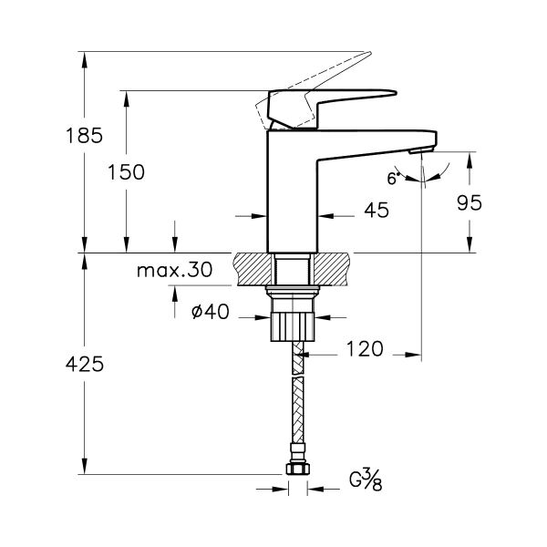 Artema Root Square A4273274 Lavabo Bataryası, Soft Altın