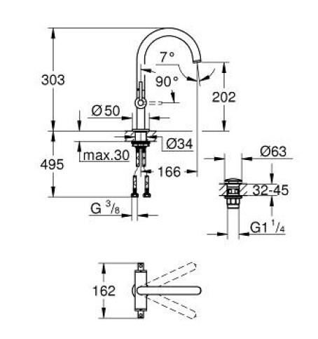 Grohe Atrio Lavabo Bataryası L-Boyut - 21145GL0
