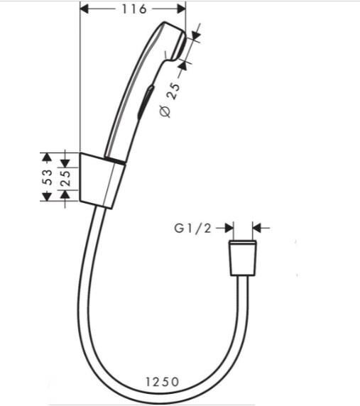 Hansgrohe HG Taharet Spr.Seti 125mm Hortum ile Kr - 32129000