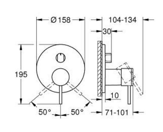 Grohe Atrio Tek Kumandalı 3 Yönlü Banyo Bataryası - 24356AL0