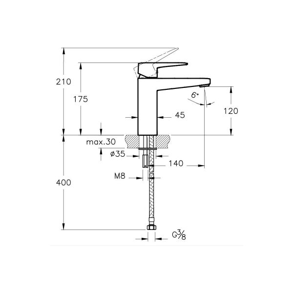Artema Root Square A4273123 Yüksek Lavabo Bataryası, Altın