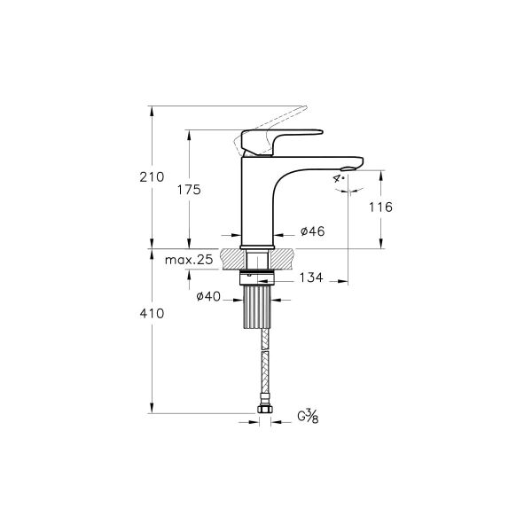 Artema Root Square A4273123 Yüksek Lavabo Bataryası, Altın