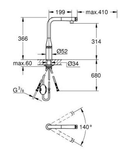 Grohe Essence Smartcontrol Eviye Bataryası - 31615DL0