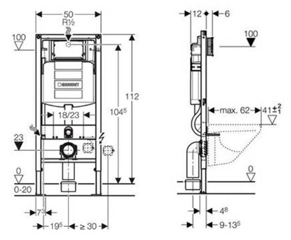 Geberit Gömme Rezervuar Sigma - 12 Cm - Duofix