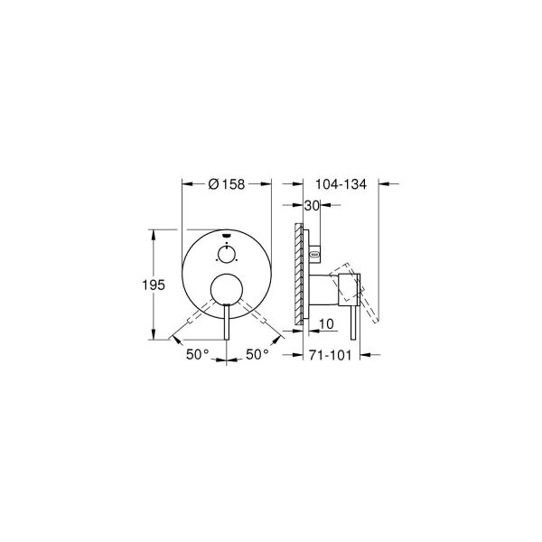 Grohe Atrio New Ankastre Banyo Duş Bataryası 3 çıkışlı divertörlü- 24096003