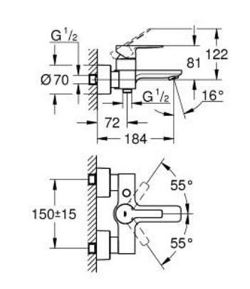 Grohe Lineare Tek Kumandalı Banyo Bataryası - 33849AL1