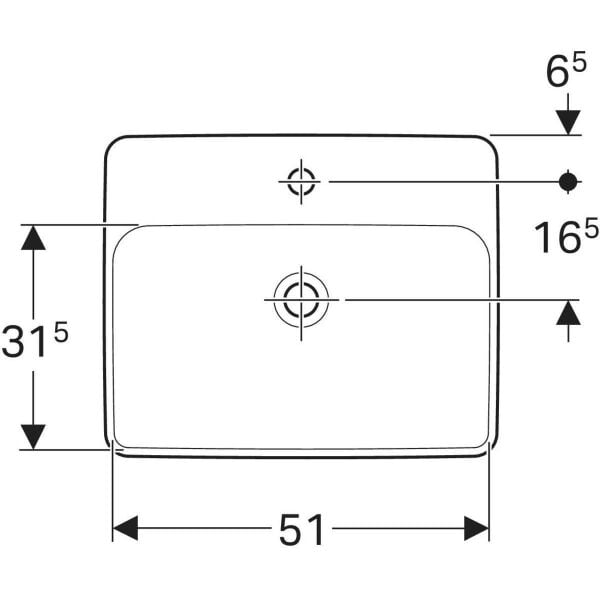 Geberit Variform Dikdörtgen Çanak Lavabo - 500.742.01.2