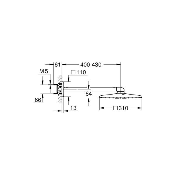 Grohe Rainshower Smartactive 310 Cube Tepe Duşu Seti 26479GL0