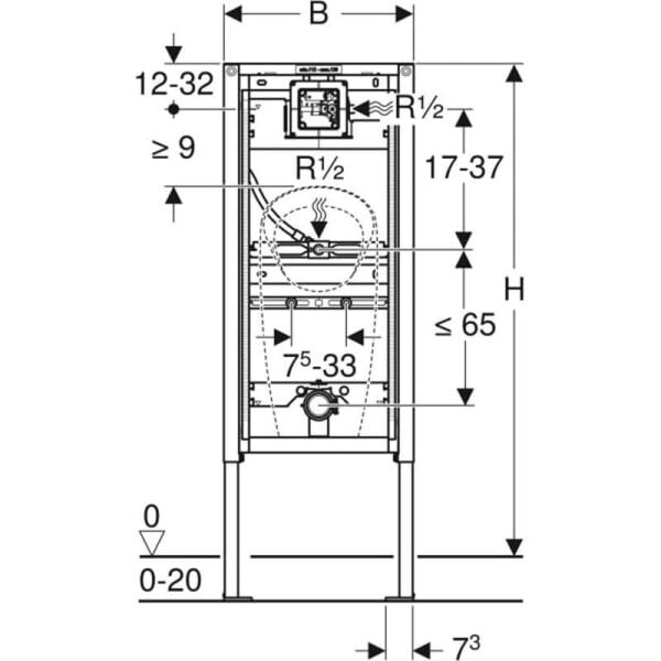 Geberit Pisuvar için Duofix Gömme Rezervuar 112-130 cm - 111.676.00.1
