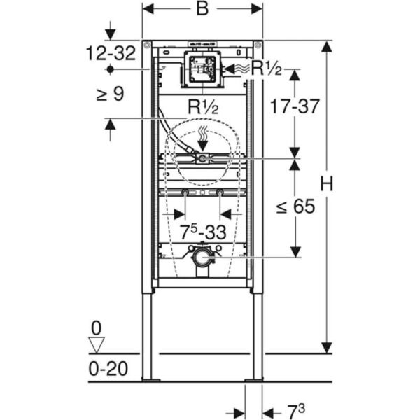 Geberit Pisuvar için Duofix Gömme Rezervuar 112-130 cm - 111.676.00.1