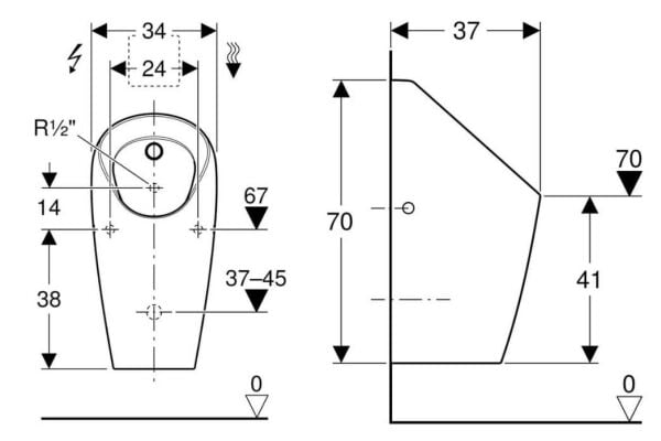 Geberit Pisuvar Selva Arkadan Su Girişli - 116.080.00.1