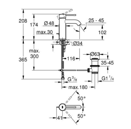 Grohe Essence Tek Kumandalı Lavabo Bataryası 1/2 S-Boyut - 24171001