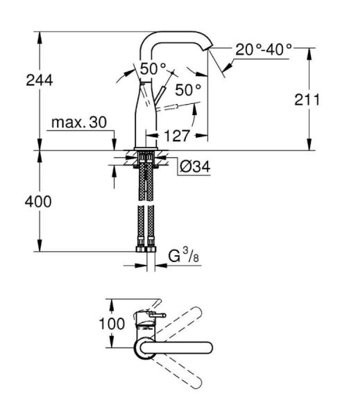 Grohe Essence Tek Kumandalı Lavabo Bataryası - 23541001