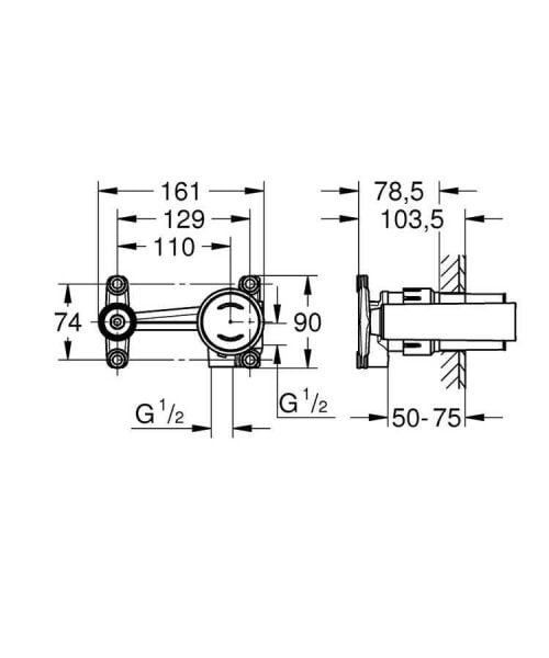 Grohe Eurodisc Joy Tek Kumandalı Lavabo Bataryaları İçin İç Gövde - 23429000