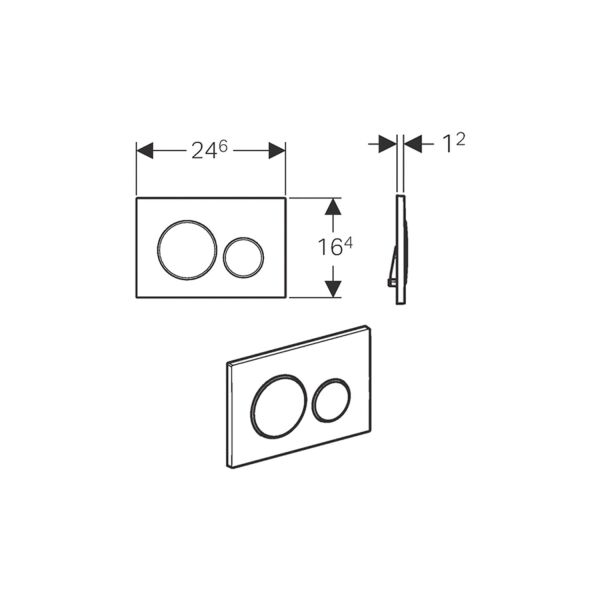 Geberit Gömme Rezervuar Kapağı Sigma20 (Mat Krom)