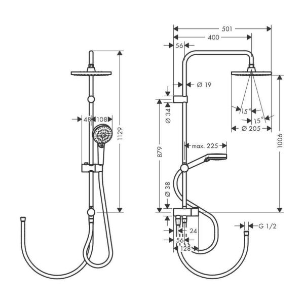 Hansgrohe Vernis Blend 200 1jet Reno EcoSmart Satin Duş Kolonu - 26099670